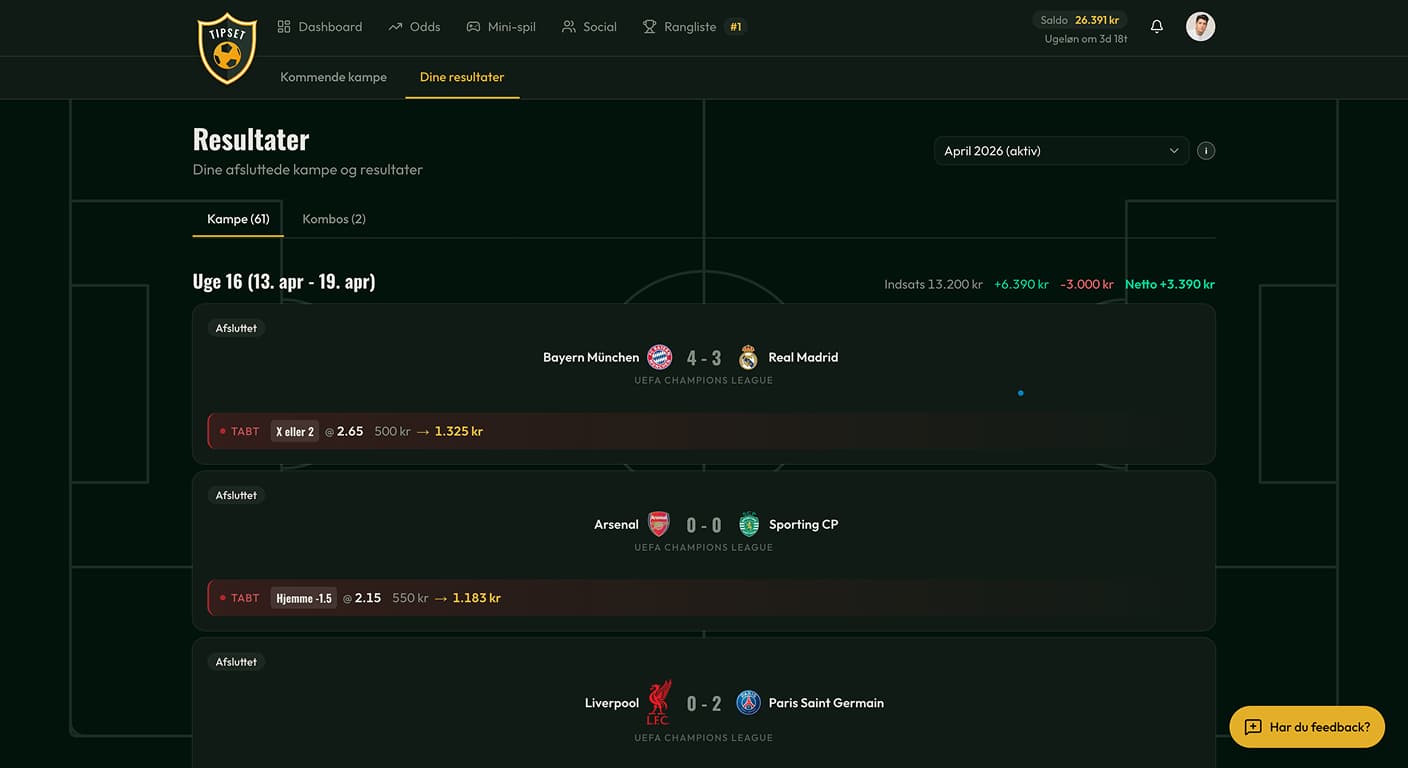 Følg dine resultater